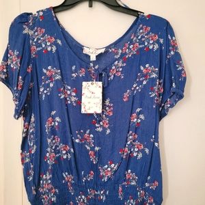 Pink Rose Floral Top